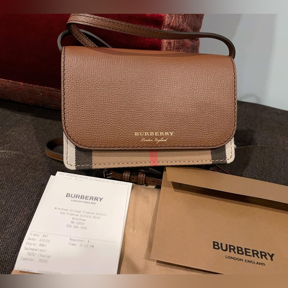 Burberry Tan Leather Crossbody Bag